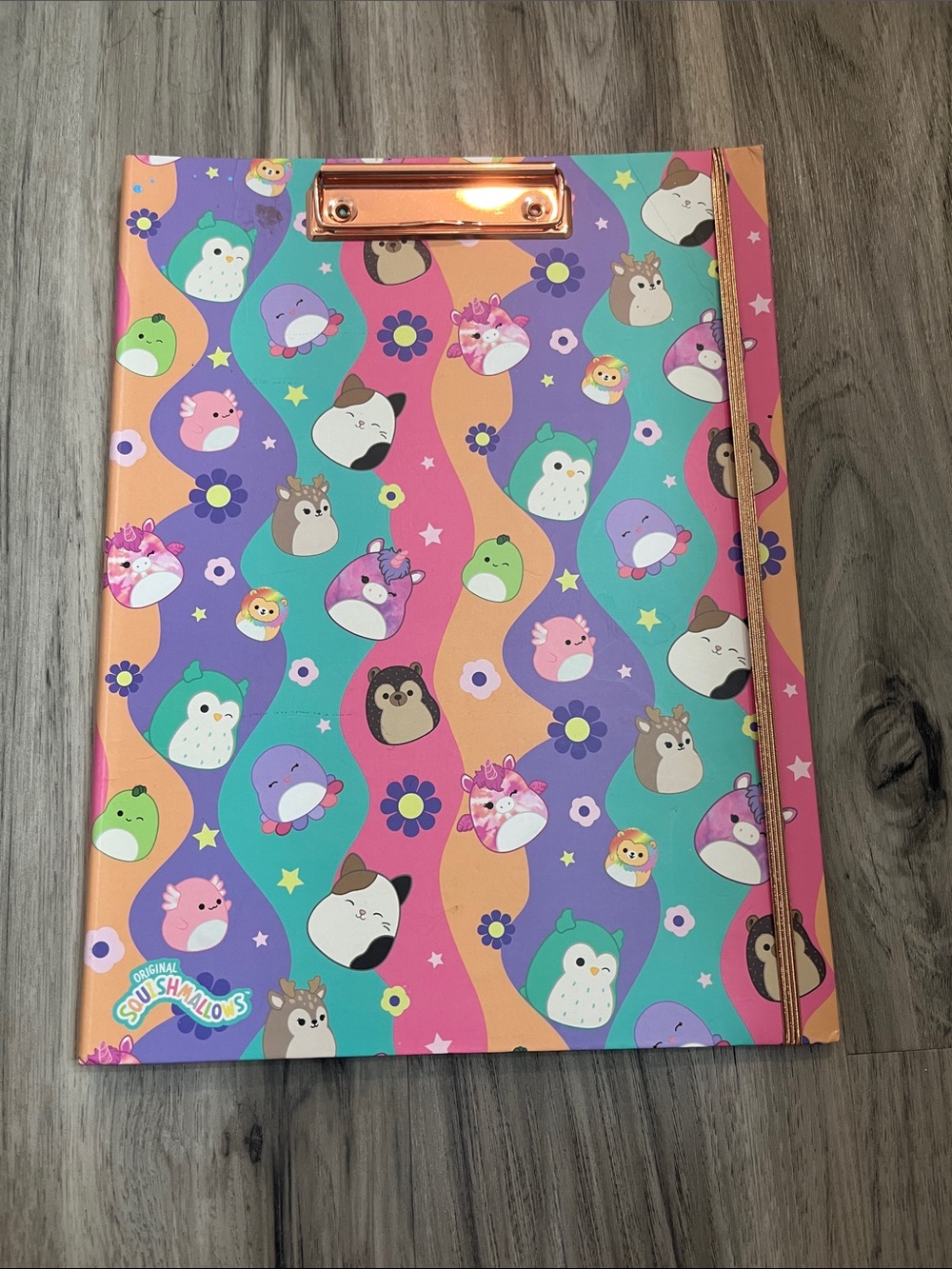 Squishmallows Clipboard Journal - teal, purple, pink, orange, gold